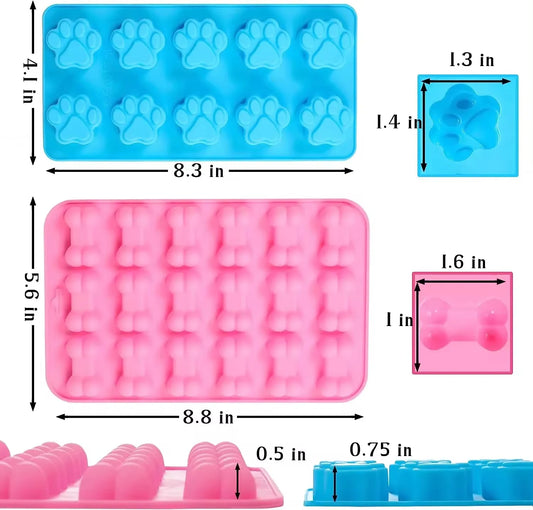 Silicone Dog Paw & Bone Treat Mold đļđžâ¨đŦ