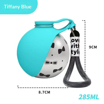 2-In-1 Portable Dog Water Bottle with Bowl, 10Oz Stainless Steel Travel Pet Water Dispenser, No-Spill Leak-Proof Design with Silicone Bowl, Perfect for Walking, Hiking, and Travel