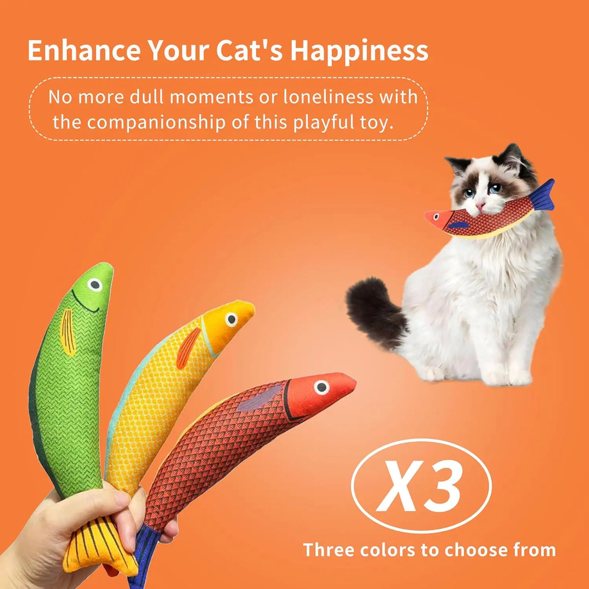Interactive Catnip Fish Toy with Crinkle Sound 🐱🐟✨