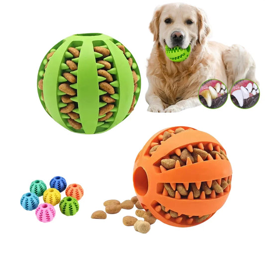 Durable Rubber Dog Chew Ball & Teeth Cleaner 🐶🦴🎾✨