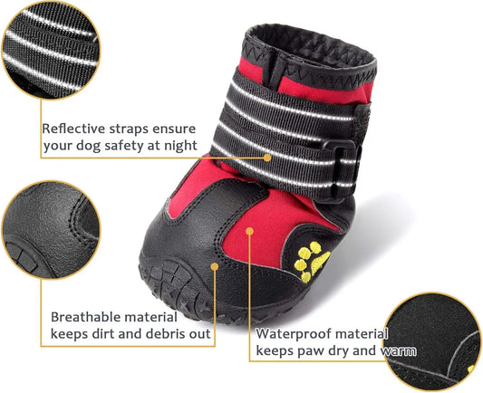 Waterproof Reflective Dog Boots with Anti-Slip Soles 🐶🥾✨