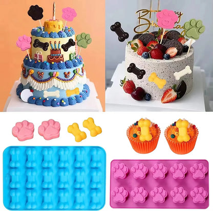 Silicone Dog Paw & Bone Treat Mold 🐶🐾✨🍬