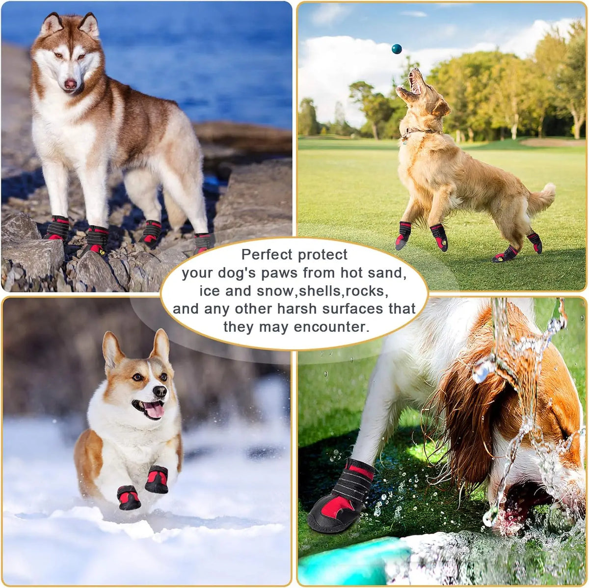 Waterproof Reflective Dog Boots with Anti-Slip Soles 🐶🥾✨