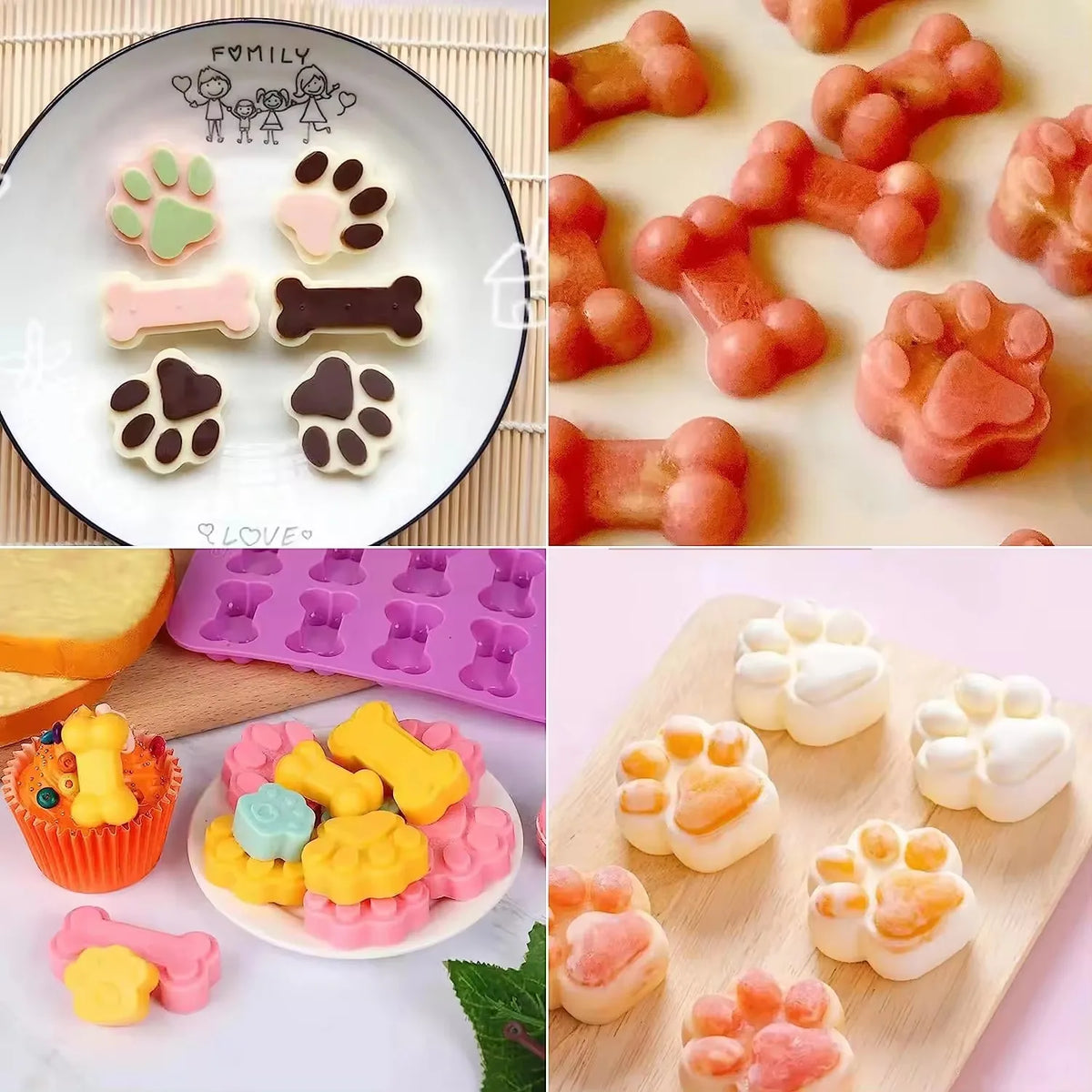 Silicone Dog Paw & Bone Treat Mold 🐶🐾✨🍬