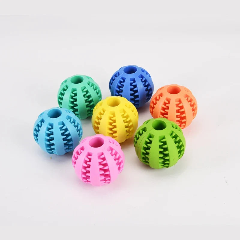 Durable Rubber Dog Chew Ball & Teeth Cleaner 🐶🦴🎾✨
