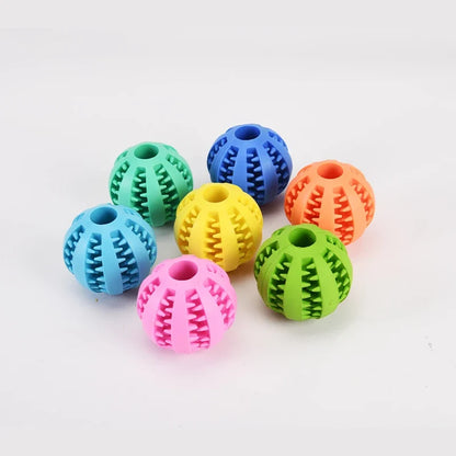 Durable Rubber Dog Chew Ball & Teeth Cleaner 🐶🦴🎾✨