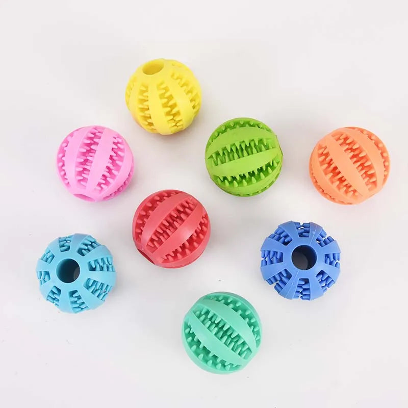 Durable Rubber Dog Chew Ball & Teeth Cleaner 🐶🦴🎾✨