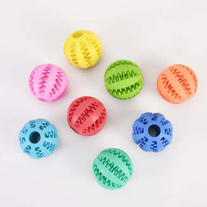 Durable Rubber Dog Chew Ball & Teeth Cleaner 🐶🦴🎾✨
