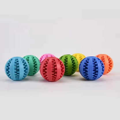 Durable Rubber Dog Chew Ball & Teeth Cleaner 🐶🦴🎾✨