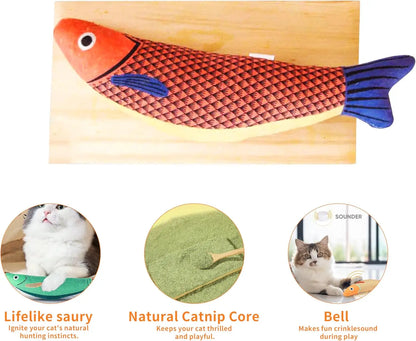 Interactive Catnip Fish Toy with Crinkle Sound 🐱🐟✨