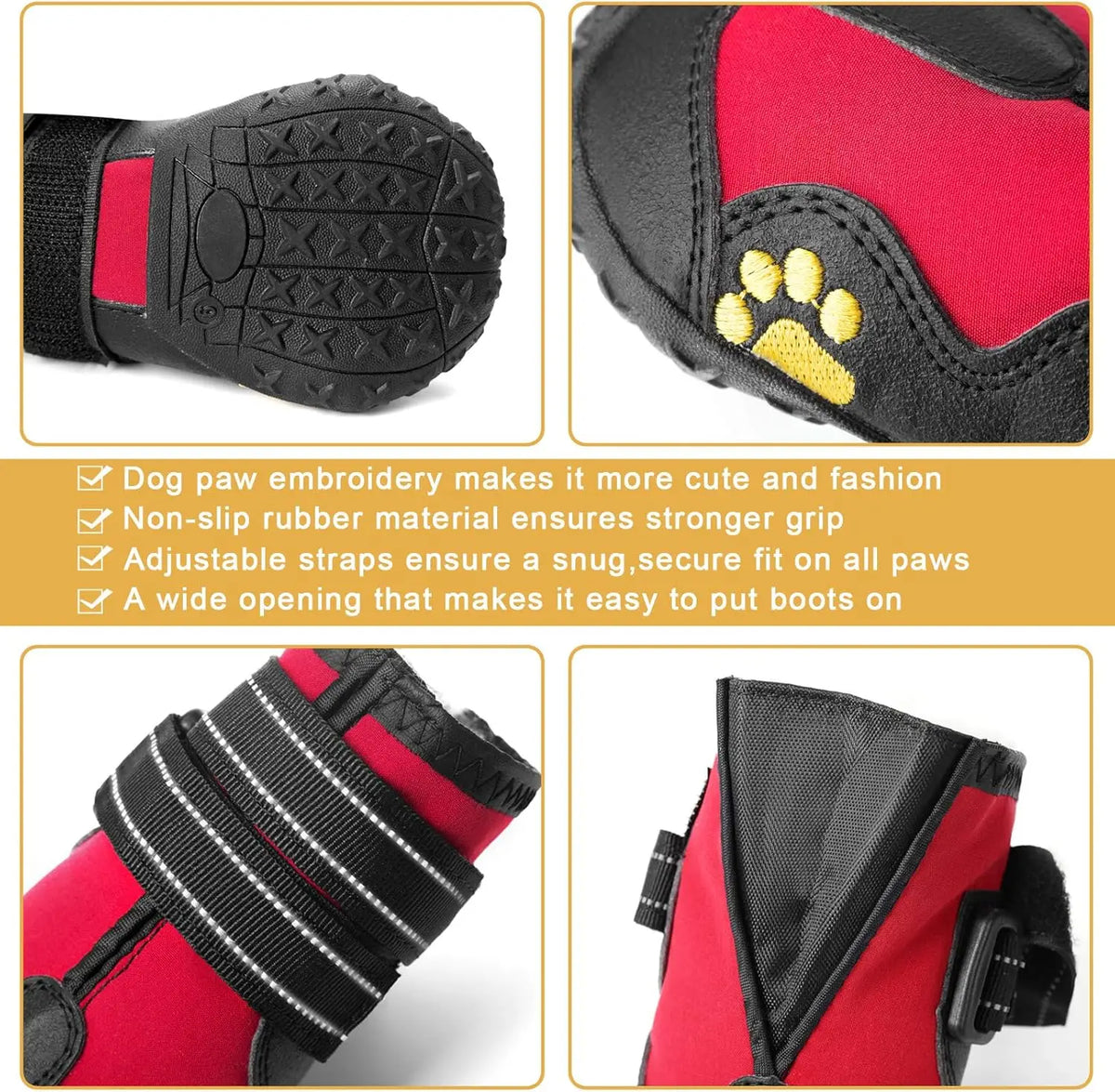 Waterproof Reflective Dog Boots with Anti-Slip Soles 🐶🥾✨