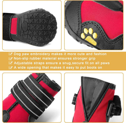 Waterproof Reflective Dog Boots with Anti-Slip Soles 🐶🥾✨