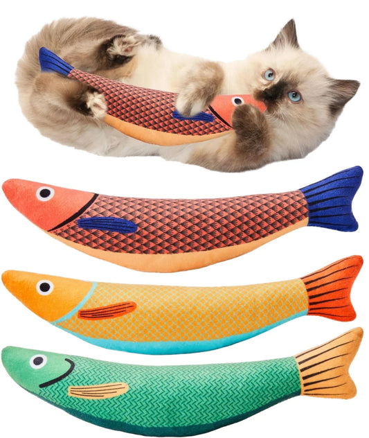 Interactive Catnip Fish Toy with Crinkle Sound 🐱🐟✨