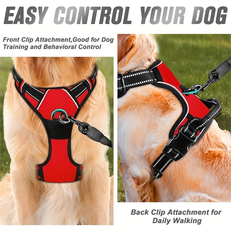 No-Pull Reflective Dog Harness with Control Handle 🐶🦮✨