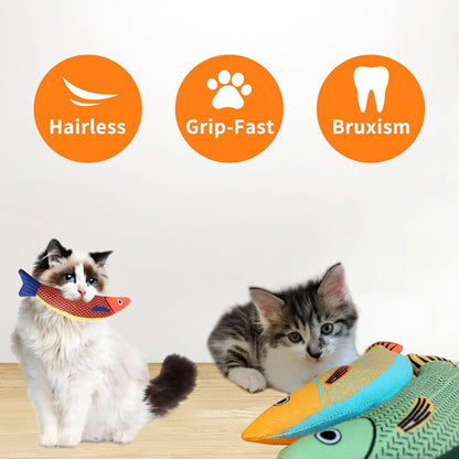 Interactive Catnip Fish Toy with Crinkle Sound 🐱🐟✨