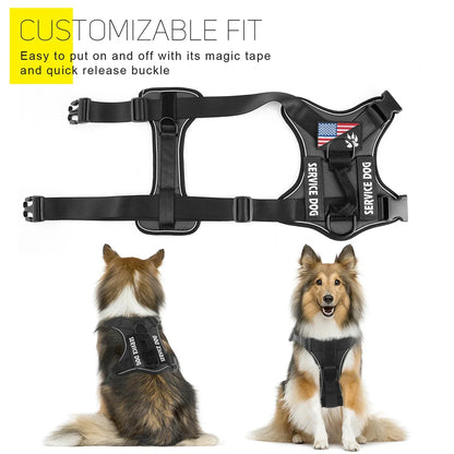 Reflective Service Dog Vest Harness with Patches 🐶🦺✨
