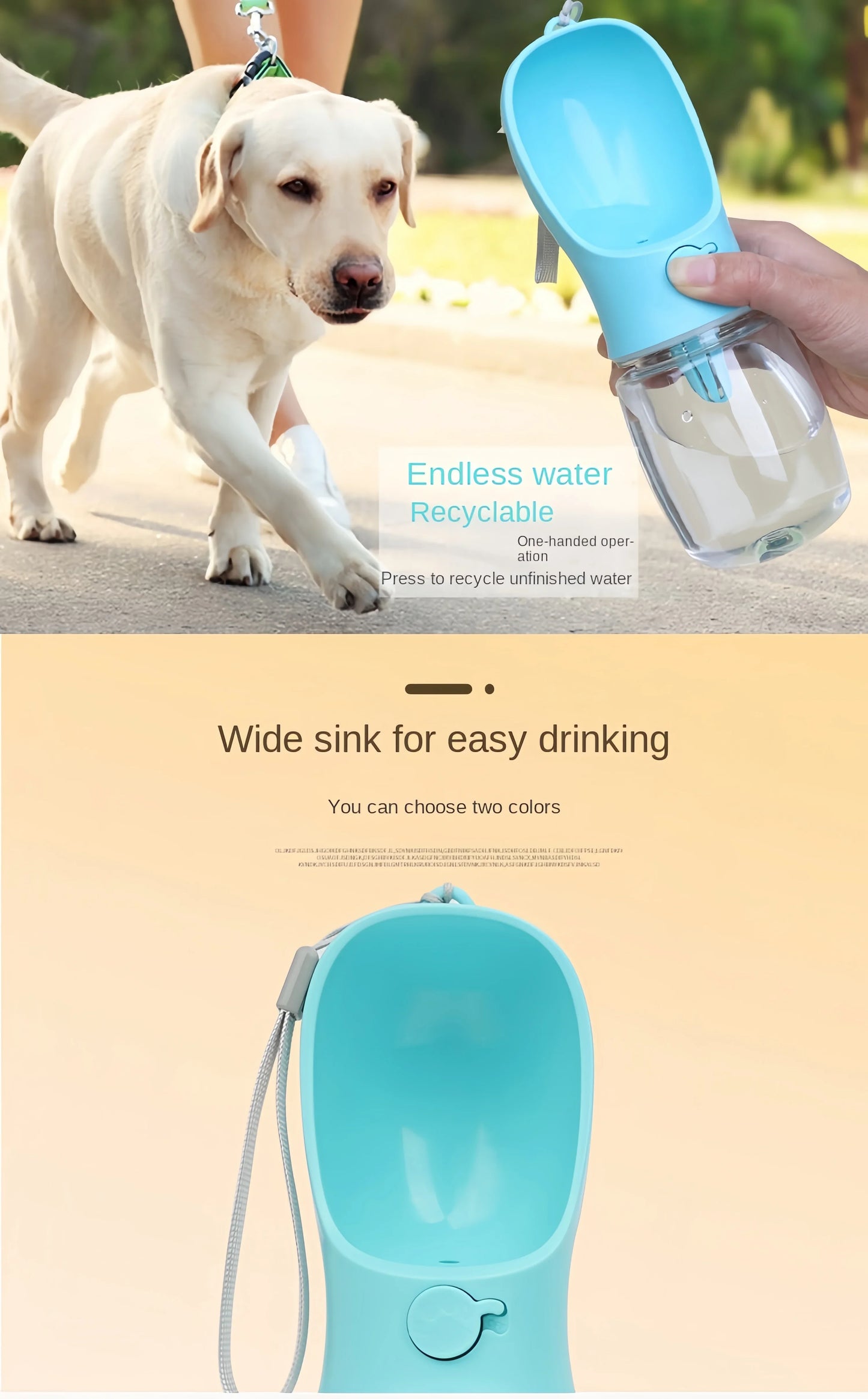 Portable Dog Cat Water Bottle with Storage Food and Water Container for Puppy Pets Dogs Feeder Bowl Outdoor Travel Pet Supplies petbloomstore