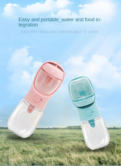 Portable Dog Cat Water Bottle with Storage Food and Water Container for Puppy Pets Dogs Feeder Bowl Outdoor Travel Pet Supplies petbloomstore