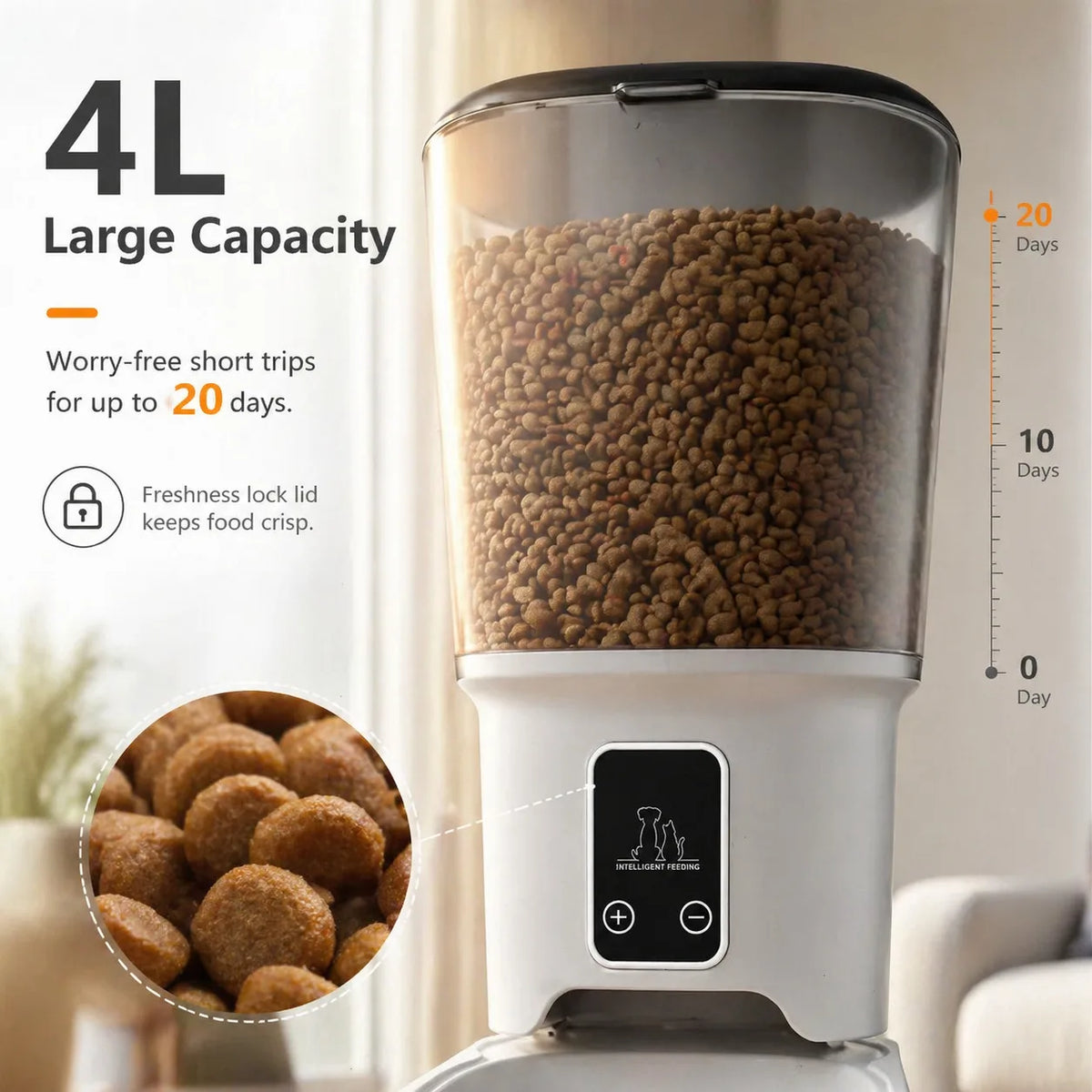 4L Smart Automatic Pet Feeder with App Control for Cats & Small Dogs 🐱🐶📱✨ petbloomstore