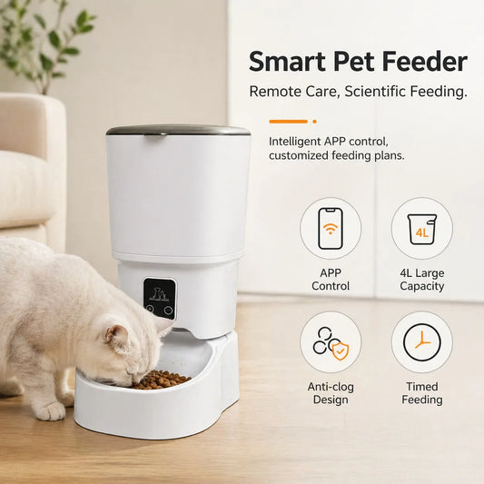 4L Smart Automatic Pet Feeder with App Control for Cats & Small Dogs 🐱🐶📱✨ petbloomstore