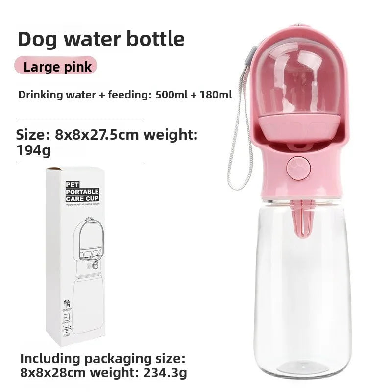 Portable Dog Cat Water Bottle with Storage Food and Water Container for Puppy Pets Dogs Feeder Bowl Outdoor Travel Pet Supplies petbloomstore