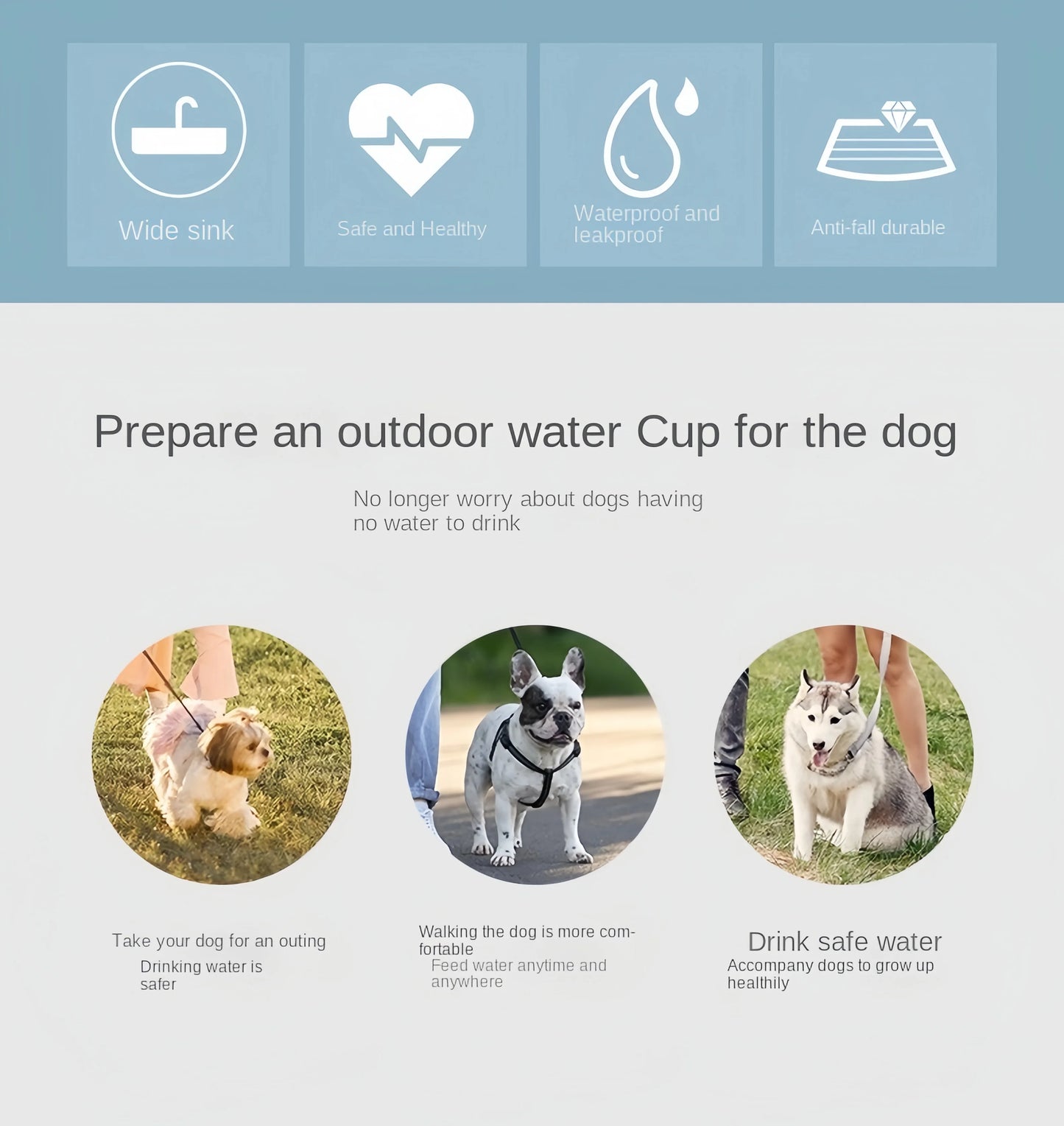 Portable Dog Cat Water Bottle with Storage Food and Water Container for Puppy Pets Dogs Feeder Bowl Outdoor Travel Pet Supplies petbloomstore