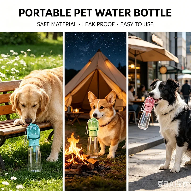 Portable Dog Cat Water Bottle with Storage Food and Water Container for Puppy Pets Dogs Feeder Bowl Outdoor Travel Pet Supplies petbloomstore