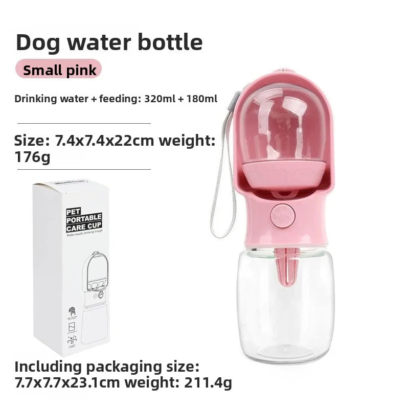 Portable Dog Cat Water Bottle with Storage Food and Water Container for Puppy Pets Dogs Feeder Bowl Outdoor Travel Pet Supplies petbloomstore