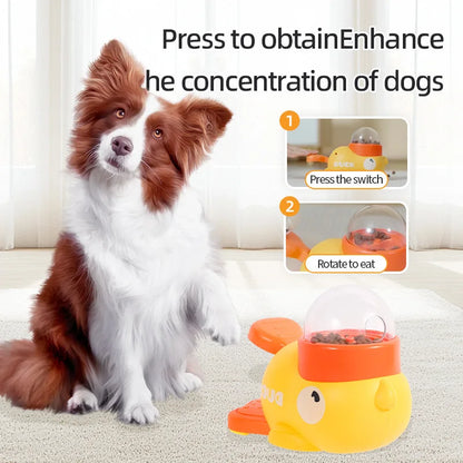 Yellow Duck-Shaped Interactive Cat Treat Dispenser Durable Plastic Training Dog Toy Puzzle Slow Feeder Dog Self-pleasure Toy petbloomstore