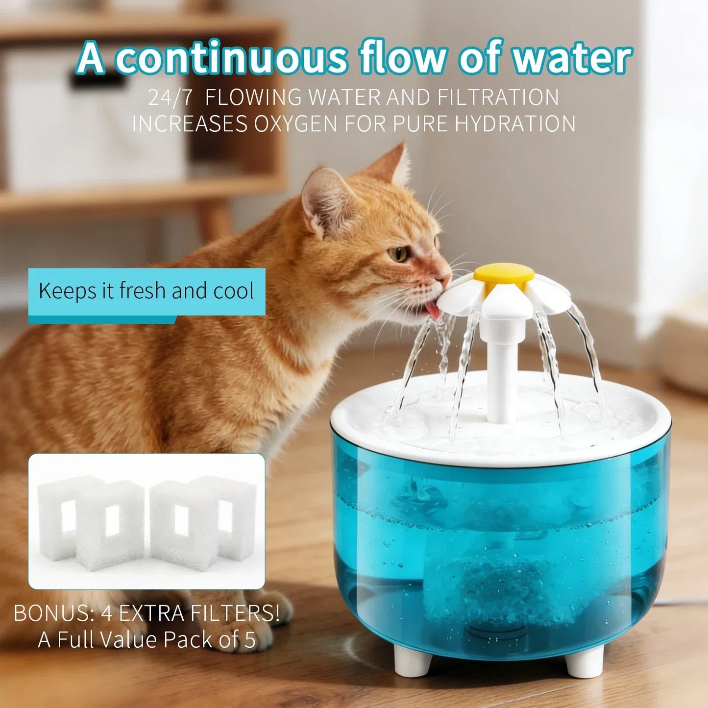 Automatic Cat Water Fountain petbloomstore