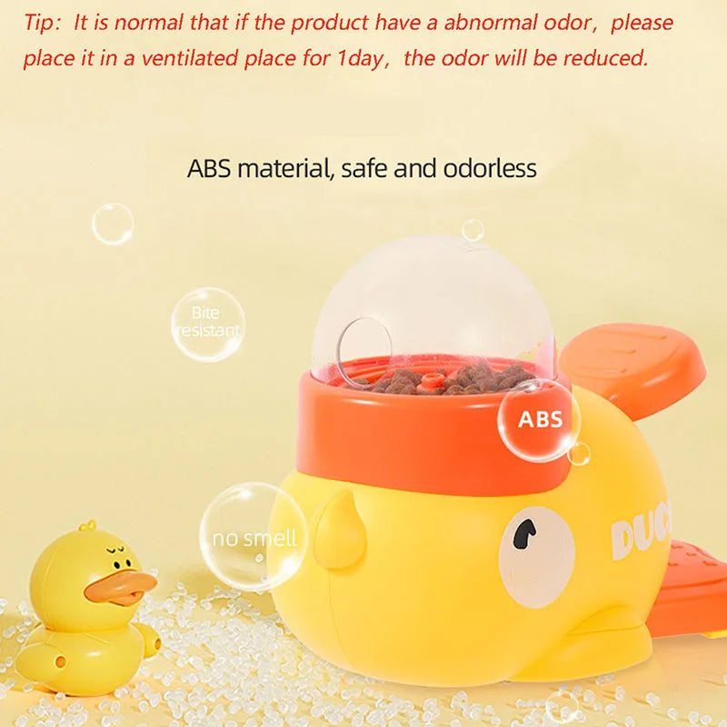 Yellow Duck-Shaped Interactive Cat Treat Dispenser Durable Plastic Training Dog Toy Puzzle Slow Feeder Dog Self-pleasure Toy petbloomstore