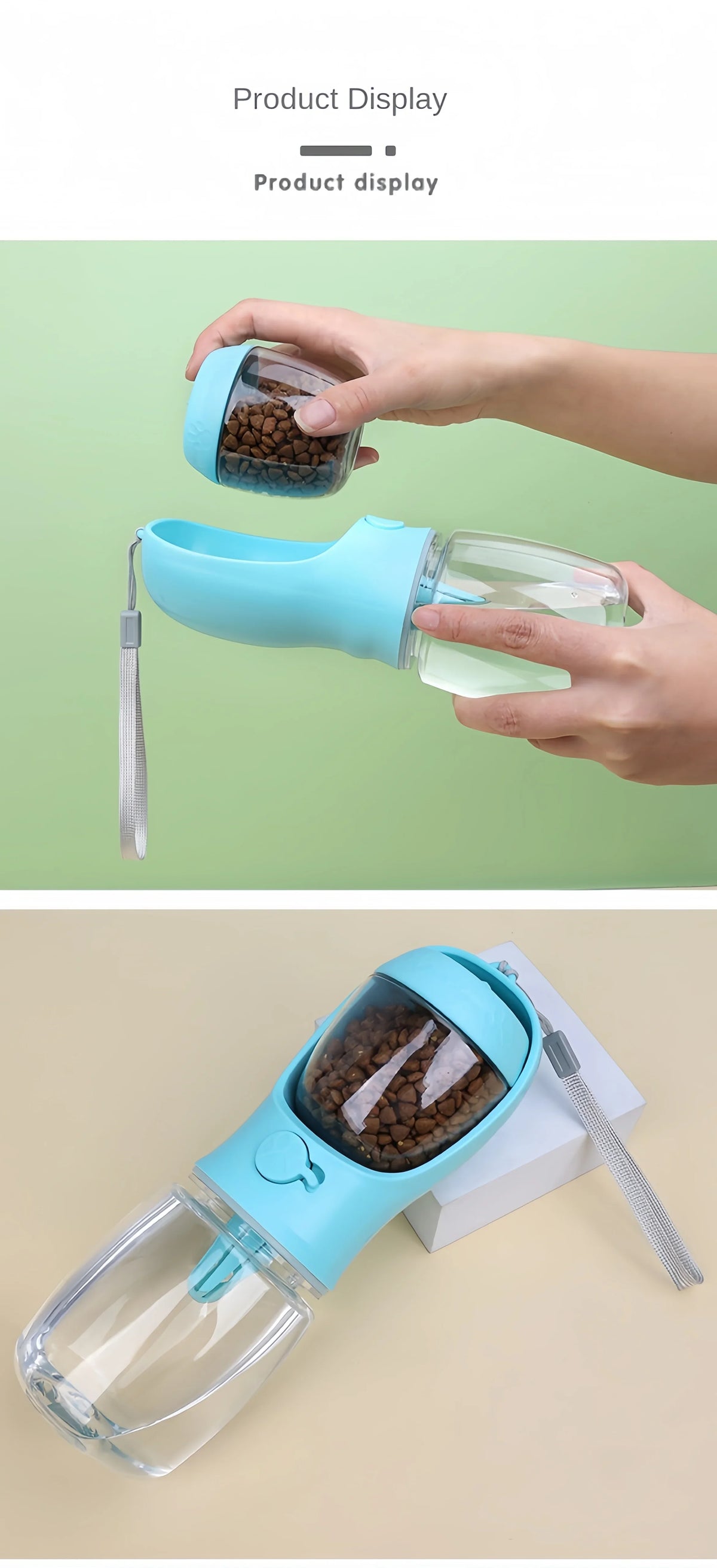 Portable Dog Cat Water Bottle with Storage Food and Water Container for Puppy Pets Dogs Feeder Bowl Outdoor Travel Pet Supplies petbloomstore