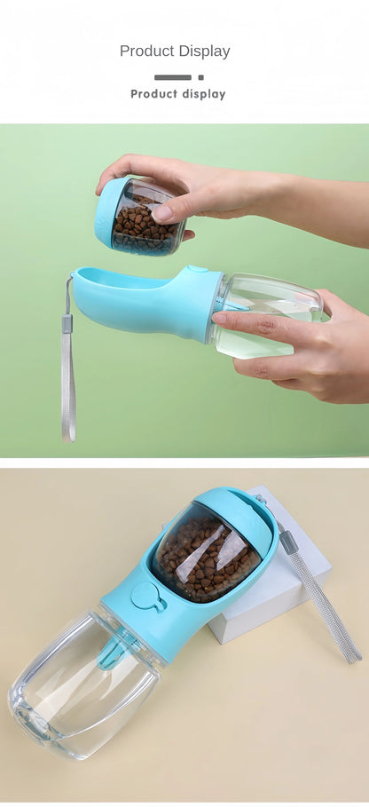Portable Dog Cat Water Bottle with Storage Food and Water Container for Puppy Pets Dogs Feeder Bowl Outdoor Travel Pet Supplies petbloomstore