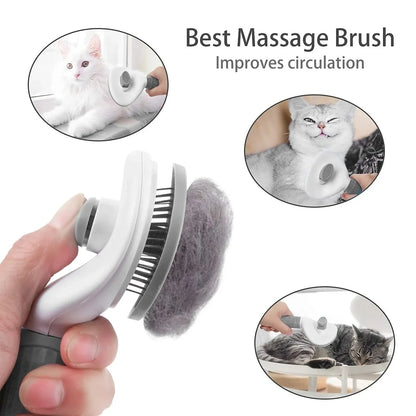 Self-Cleaning Pet Grooming Brush for Dogs & Cats 🐶🐱🪮✨ petbloomstore