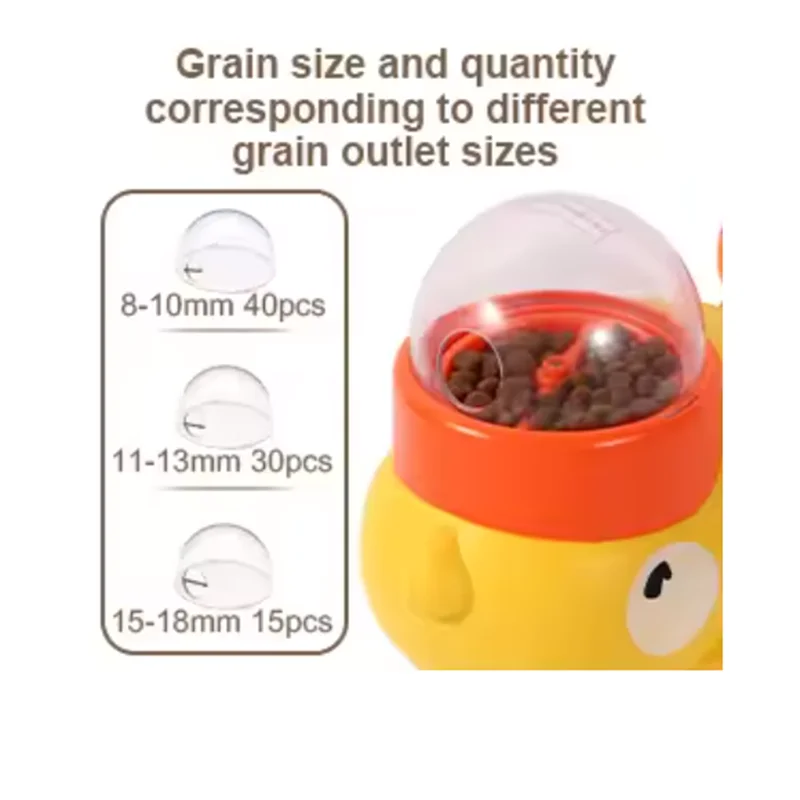 Yellow Duck-Shaped Interactive Cat Treat Dispenser Durable Plastic Training Dog Toy Puzzle Slow Feeder Dog Self-pleasure Toy petbloomstore