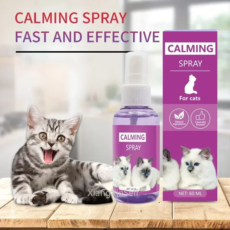 60ml calming spray Feline anti stress pheromone emotional soothing spray Health Cleaning Supplies for Cats petbloomstore